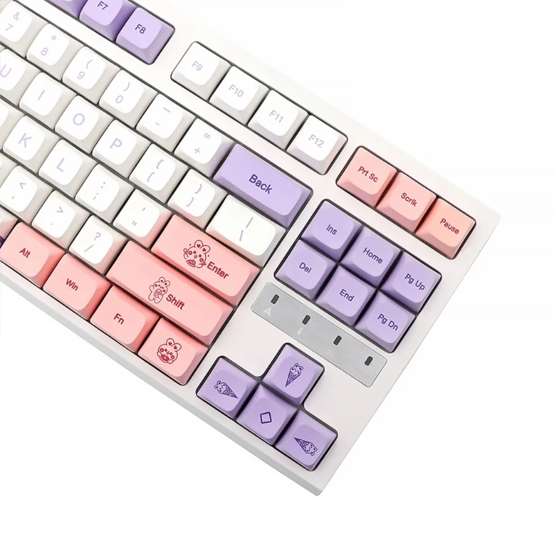 

147Keys/Set XDA Profile Custom Lavender Rabbit Keycaps PBT Dye Sublimation Keycaps for 61/64/68/78/84/87/96/98/104