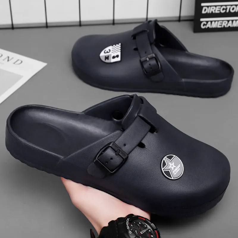 Clogs Men Sandals Men Jelly Shoe Summer Man Hoof Thongs Stamp Garden Beach Black BigSize Slippers for Men's Shoes Zapatos Hombre
Clogs Men Sandals Men Jelly Shoe Summer Man Hoof Thongs Stamp Garden Beach Black BigSize Slippers for Men's Shoes Zapatos Hombre