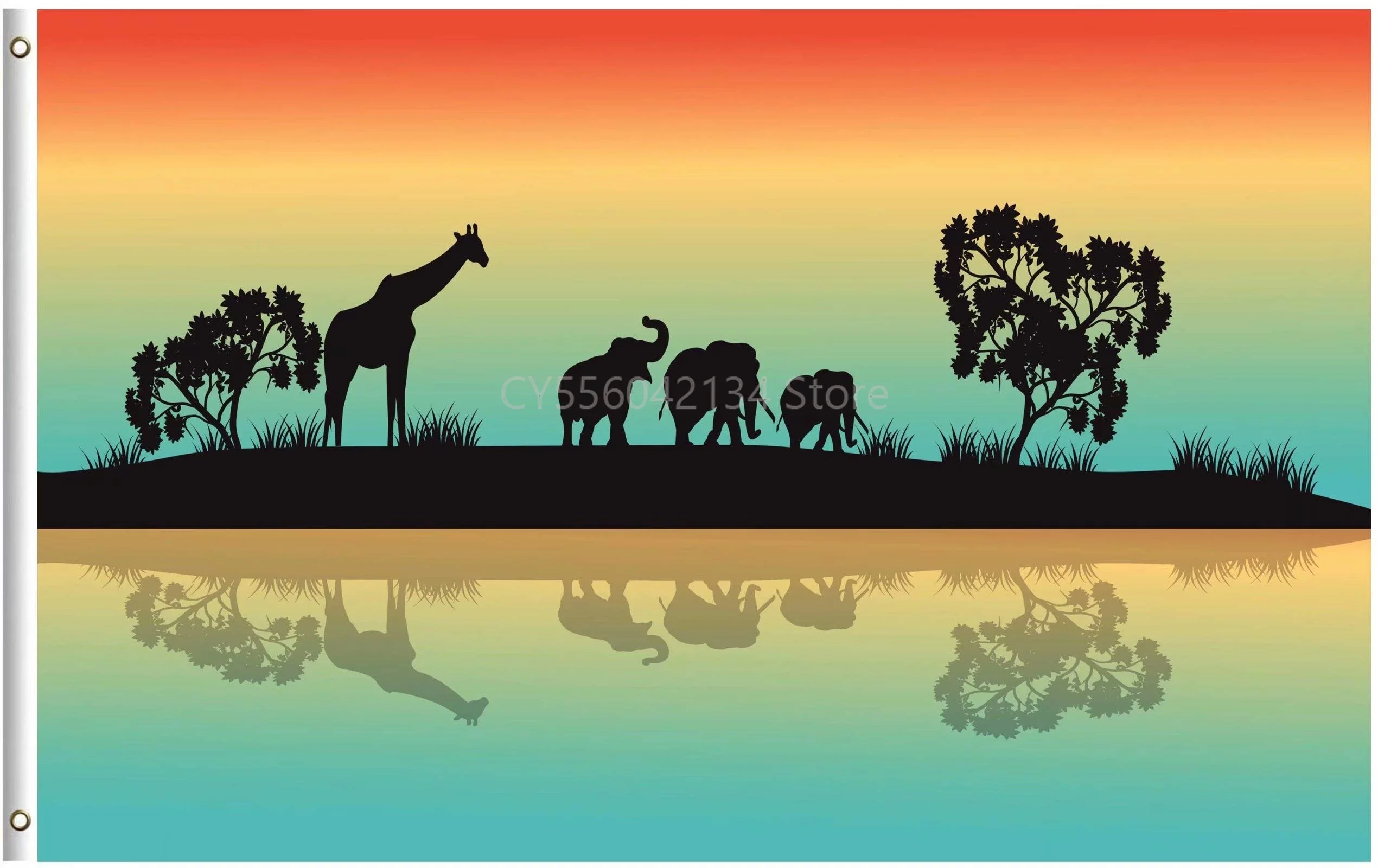 African Animals Elephants and Giraffe flag Home Decoration Outdoor Decor Polyester Banners and Flags 90x150cm 120x180cm 
African Animals Elephants and Giraffe flag Home Decoration Outdoor Decor Polyester Banners and Flags 90x150cm 120x180cm