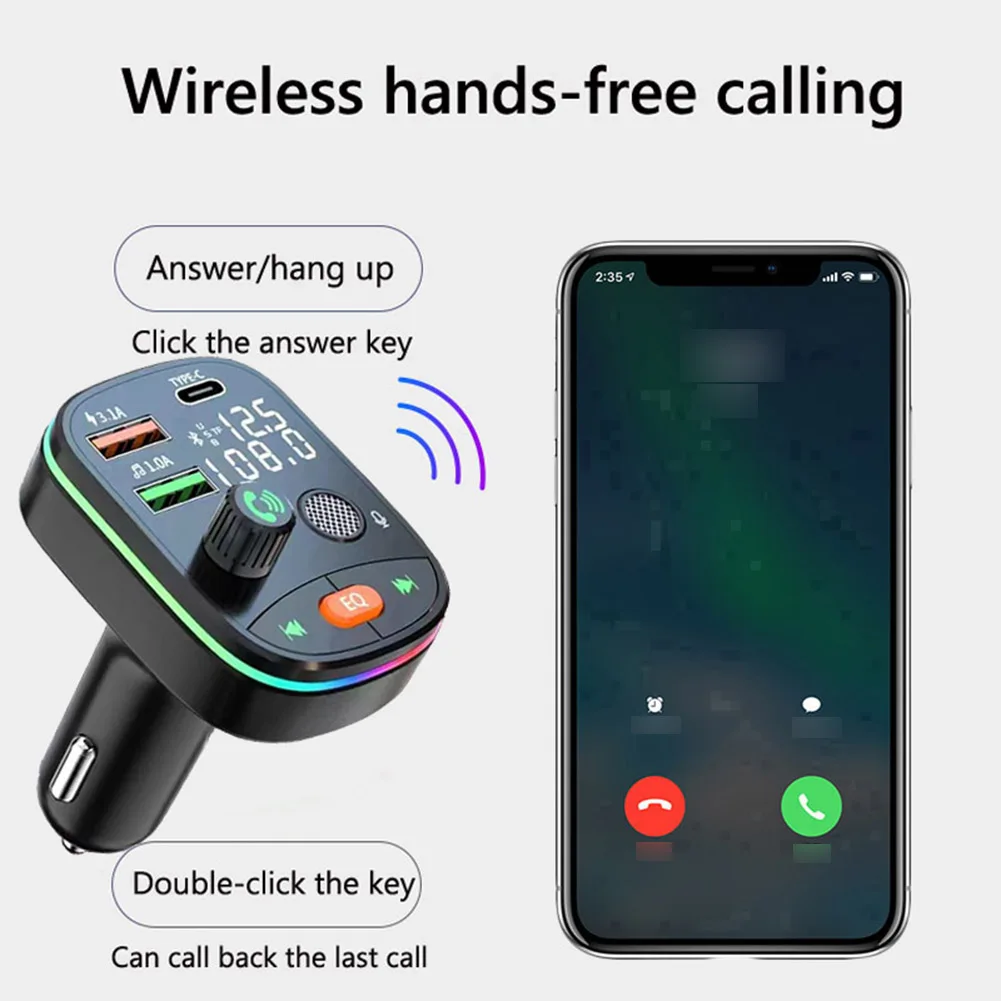 FM Transmitter Car Charger Stereo Technology MP3 Player Support Ambient Light Wireless V5.0 Dual USB Fast Charger
FM Transmitter Car Charger Stereo Technology MP3 Player Support Ambient Light Wireless V5.0 Dual USB Fast Charger