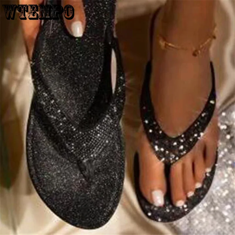 WTEMPO Women Flip Flop Slippers Slides Bling Rhinestone Ladies Shoes Casual Summer Flat Plus Size Wholesale Dropshipping
WTEMPO Women Flip Flop Slippers Slides Bling Rhinestone Ladies Shoes Casual Summer Flat Plus Size Wholesale Dropshipping