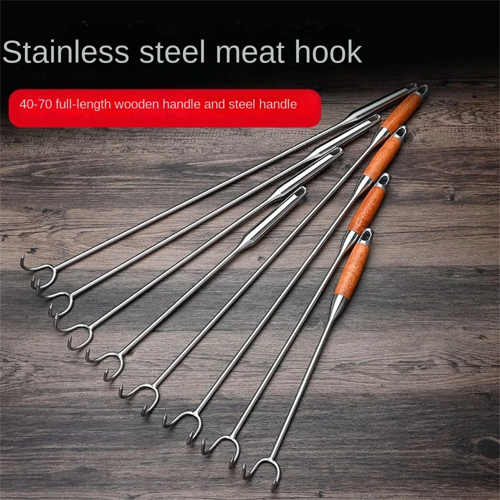 For Food Flipping Anti-scalding Kitchen Accessories Cooking Accessories Stainless Steel Grabbing Meat Hook Pork Hook Wood Handle
For Food Flipping Anti-scalding Kitchen Accessories Cooking Accessories Stainless Steel Grabbing Meat Hook Pork Hook Wood Handle