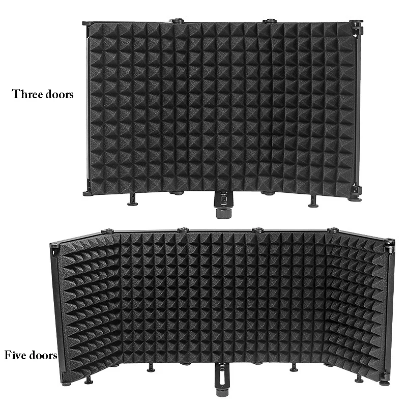 Foldable Studio Microphone Shield 5 Panel Adjustable Microphone Shield Isolation Reflection Filter Vocal Booth for Recording
Foldable Studio Microphone Shield 5 Panel Adjustable Microphone Shield Isolation Reflection Filter Vocal Booth for Recording
