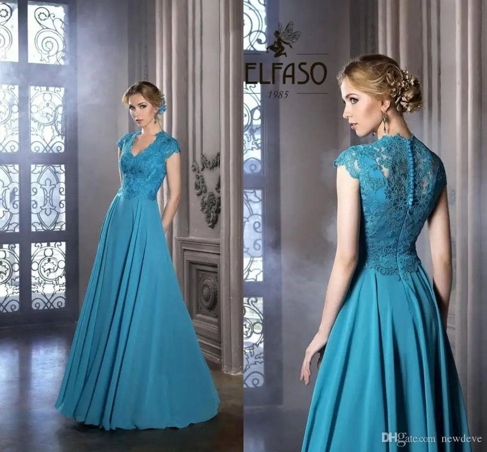 Mother of the Bride Dresses V Neck Capped Sleeve Lace Appliques A Line Evening Gowns Floor Length Wedding Guest Dress 
Mother of the Bride Dresses V Neck Capped Sleeve Lace Appliques A Line Evening Gowns Floor Length Wedding Guest Dress