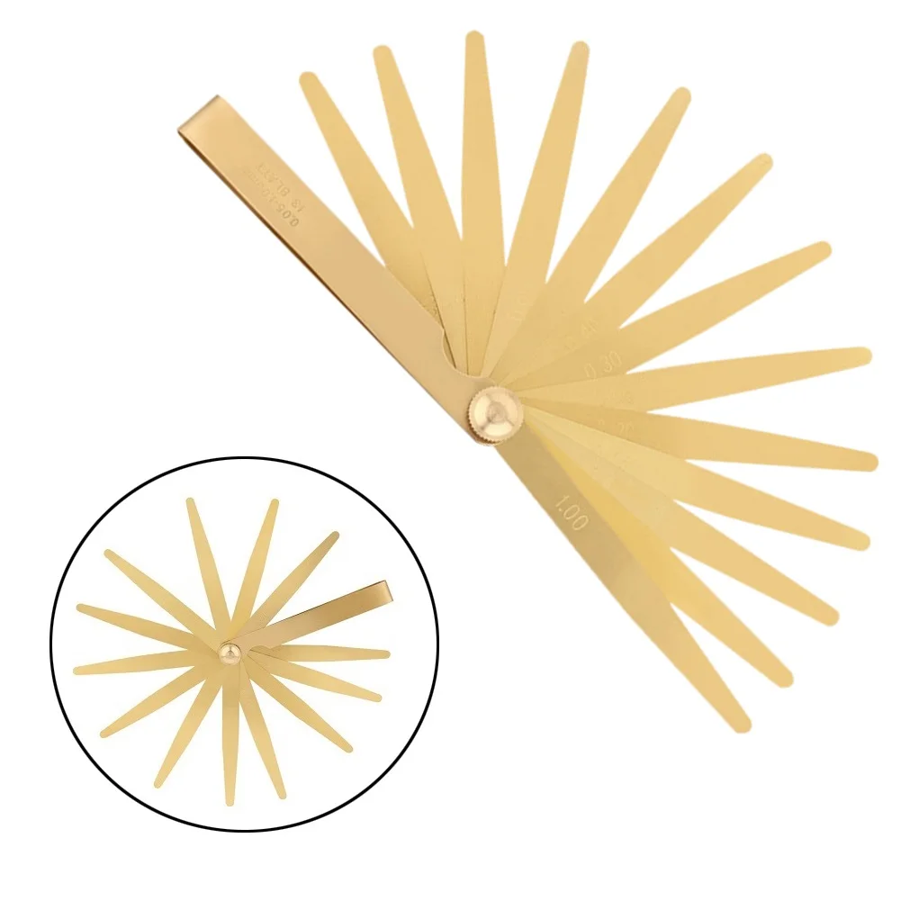 13 Blades Metric Feeler Gauge 0.05-1mm High Precision Brass Valves Spark Plug Gap Filler Measuring Tool
13 Blades Metric Feeler Gauge 0.05-1mm High Precision Brass Valves Spark Plug Gap Filler Measuring Tool