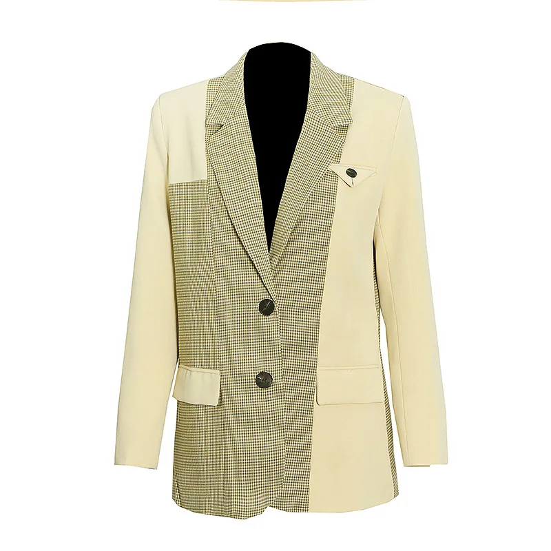 SuperAen 2022 New Color Contrast Splice Lapel Long Sleeve Straight Plaid Fashion Single Breasted Jacket Coat
SuperAen 2022 New Color Contrast Splice Lapel Long Sleeve Straight Plaid Fashion Single Breasted Jacket Coat
