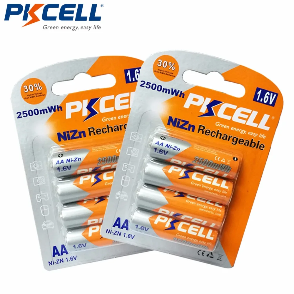8Pcs/2card PKCELL Bateria AA Battery Ni-Zn 1.6V Nickel-Zinc 2500mWh AA Rechargeable Batteries 2A Bateria Baterias Battery
8Pcs/2card PKCELL Bateria AA Battery Ni-Zn 1.6V Nickel-Zinc 2500mWh AA Rechargeable Batteries 2A Bateria Baterias Battery