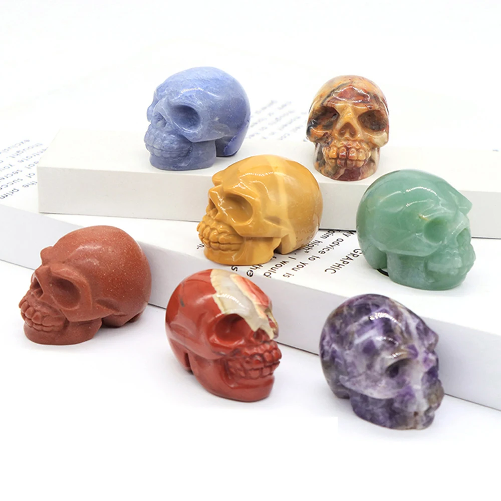 1.5" Natural Crystal Skulls Ghost Head Statue Figurine Amethyst Spiritual Healing Collectible Handmade Diy Carved Gemstone Decor
1.5" Natural Crystal Skulls Ghost Head Statue Figurine Amethyst Spiritual Healing Collectible Handmade Diy Carved Gemstone Decor