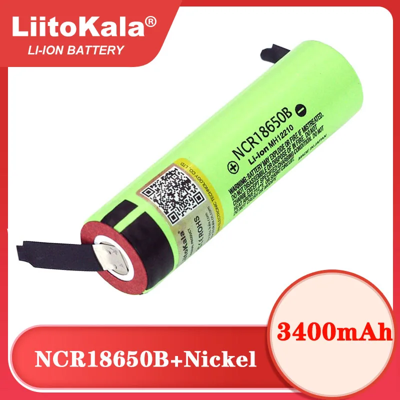 

Liitokala 100% новая Оригинальная NCR18650B 3,7 в 3400 мАч 18650 литиевая аккумуляторная батарея DIY никелевая фотобатарея