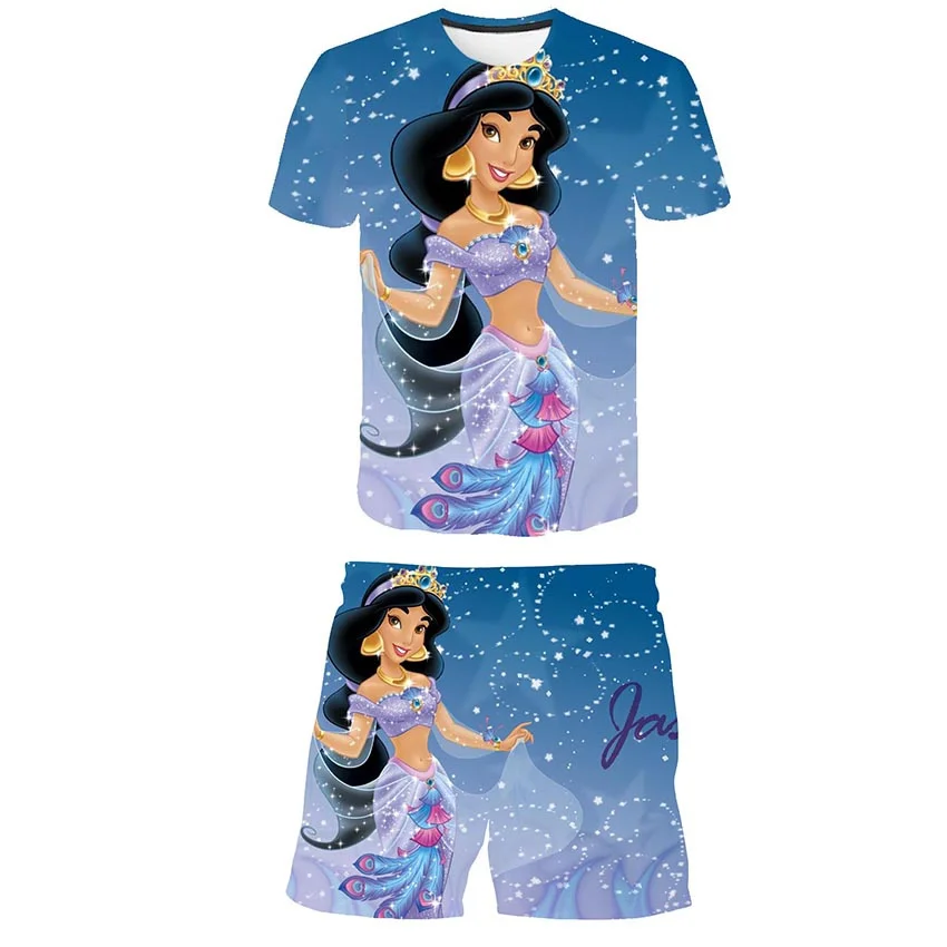 Disney Jasmine Princess Clothing Sets 2022 Summer Fashion T-Shirts+Shorts 2 pcs Clothes Girls Sports Clothes Outfits 1-14 Years
Disney Jasmine Princess Clothing Sets 2022 Summer Fashion T-Shirts+Shorts 2 pcs Clothes Girls Sports Clothes Outfits 1-14 Years