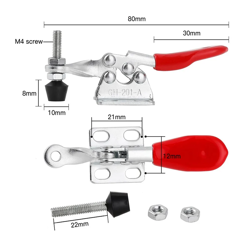 2PCS GH-201A Toggle Clamp 27kg Holding Capacity Quick Release U-shaped Clamp For Machine Operation Welding Hand Tools
2PCS GH-201A Toggle Clamp 27kg Holding Capacity Quick Release U-shaped Clamp For Machine Operation Welding Hand Tools