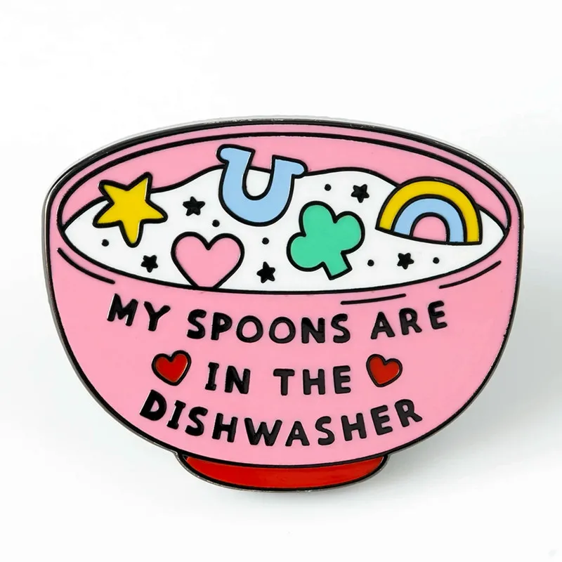 My Spoons Are in the Dishwasher Spoonie Brooch Enamel Pin Brooches Metal Badges Lapel Pins Denim Jacket Jewelry Accessories
My Spoons Are in the Dishwasher Spoonie Brooch Enamel Pin Brooches Metal Badges Lapel Pins Denim Jacket Jewelry Accessories