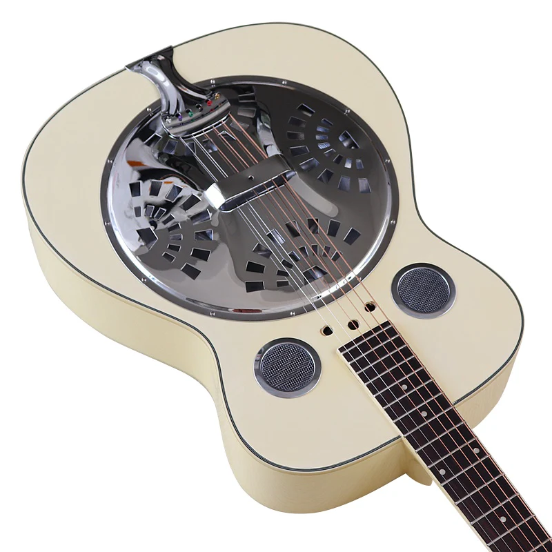 Electric Acoustic Echo Guitar 6 String Round Back Resophonic Guitar Laminated Spruce Top High Gloss Finish Full Size
Electric Acoustic Echo Guitar 6 String Round Back Resophonic Guitar Laminated Spruce Top High Gloss Finish Full Size