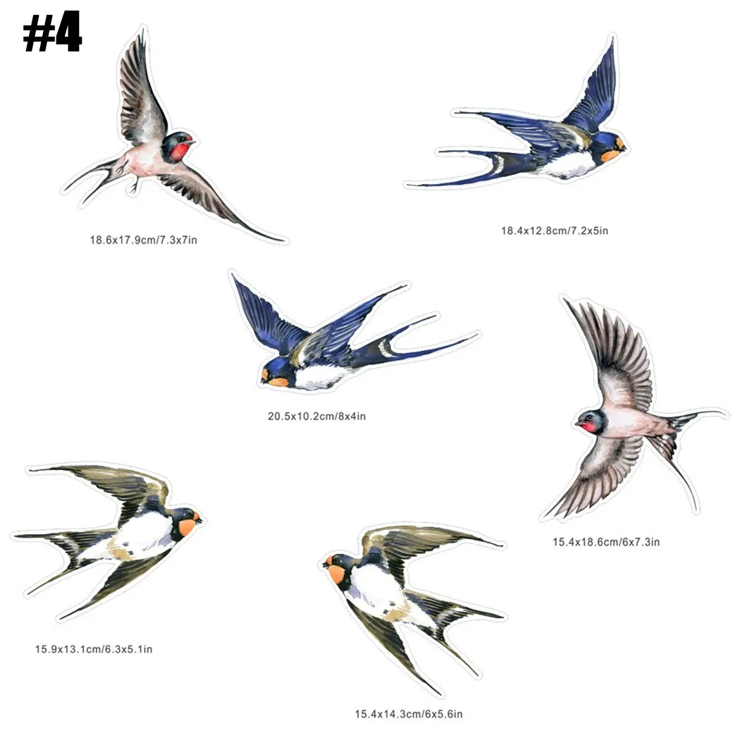 6Pc/Set 3D Bird Glass Stickers Electrostatic Glass Film Bird Anticollision Sticker PVC Stain Glass Window Hangings Pet Stickers
6Pc/Set 3D Bird Glass Stickers Electrostatic Glass Film Bird Anticollision Sticker PVC Stain Glass Window Hangings Pet Stickers