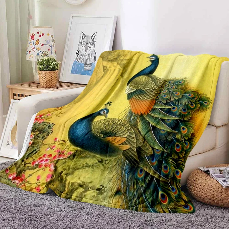 Peacock Pattern Blanket Ultra Lightweight Soft Plush Flannel Throws Blanket for Sofa Bed Couch best Office Gifts
Peacock Pattern Blanket Ultra Lightweight Soft Plush Flannel Throws Blanket for Sofa Bed Couch best Office Gifts