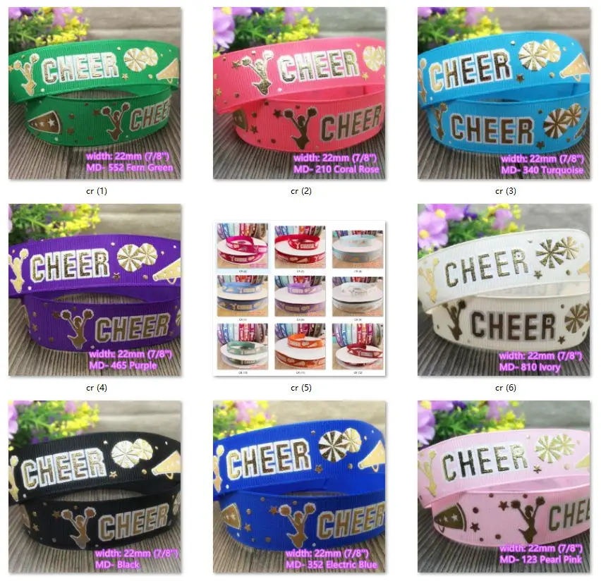 17 Skus to Select 7/8'' 22mm Gold CHEER Hot Stamped Grosgrain Ribbon Printed Ribbon Clothing Diy Bow Gift Wrap Ribbon 10 yards 
17 Skus to Select 7/8'' 22mm Gold CHEER Hot Stamped Grosgrain Ribbon Printed Ribbon Clothing Diy Bow Gift Wrap Ribbon 10 yards