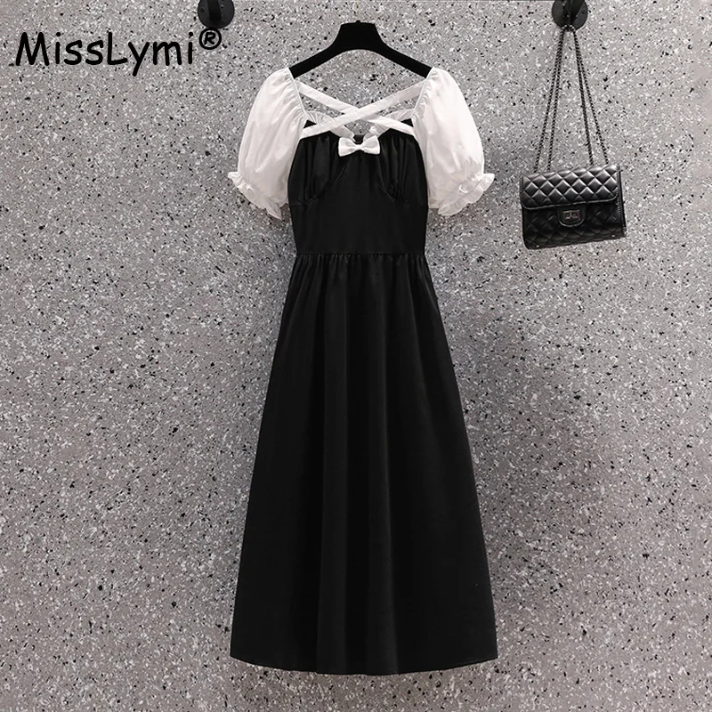 Женское Бандажное платье с бантом, Черное длинное платье составного кроя с квадратным вырезом и коротким рукавом, с высокой талией, в Стиле ...
Женское Бандажное платье с бантом, Черное длинное платье составного кроя с квадратным вырезом и коротким рукавом, с высокой талией, в Стиле ...