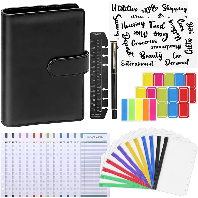 A6 PU Budget Binder With Zipper Envelopes, Widely Used In Home, School And Travel
A6 PU Budget Binder With Zipper Envelopes, Widely Used In Home, School And Travel