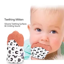 Baby Gloves Anti-scratch Face Anti-eating Hands Newborn Autumn Winter Can Chew Silicone Teeth Teeth Baby Bite Gloves Mother Baby