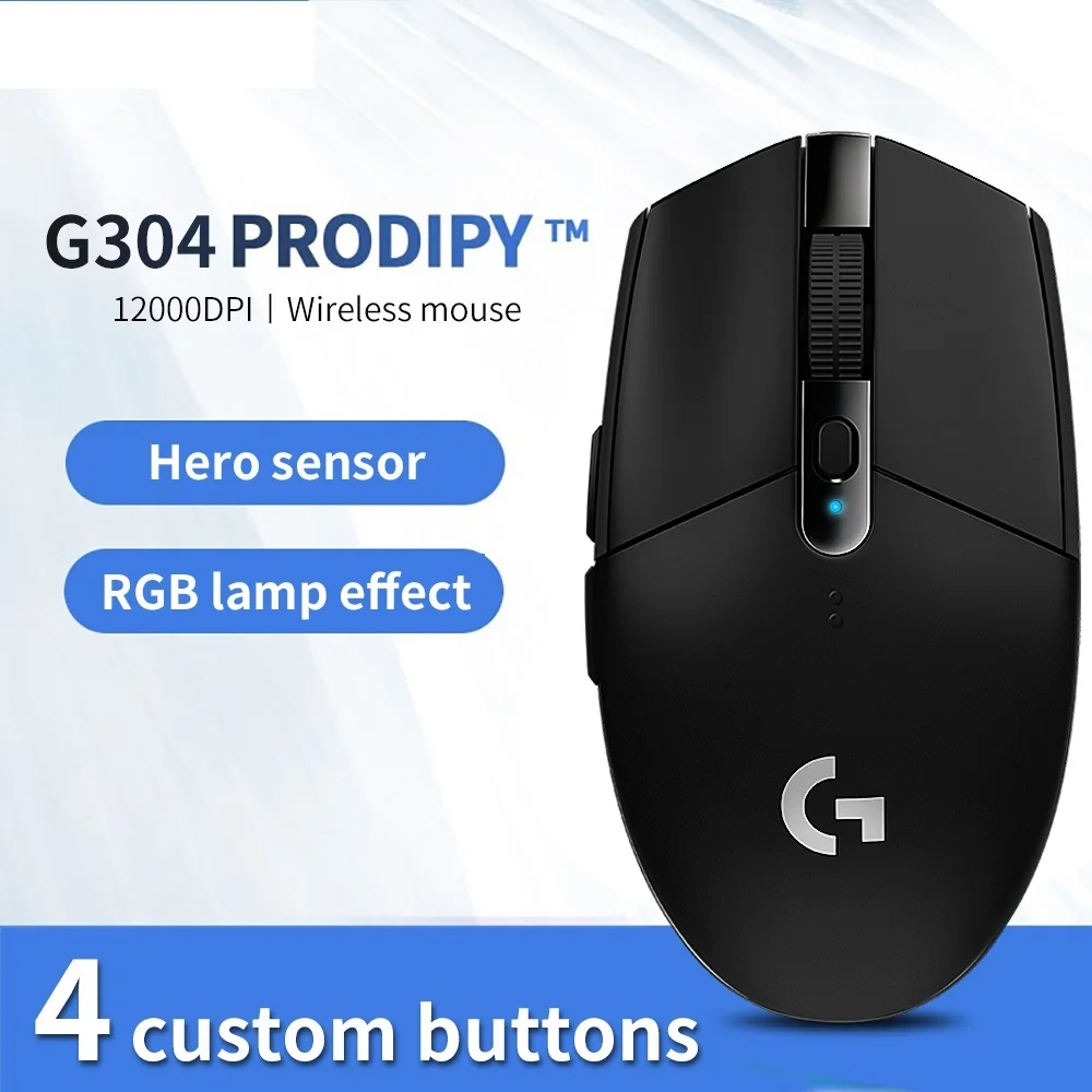 

Мышь Logitech G304 G305 компьютерная игровая беспроводная, 2,4 ГГц, эргономичная мышь HERO Engine 12000DPI для LOL PUBG Fortnite Overwatch CSGO