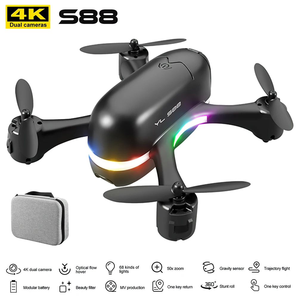 

RC Drone 4k HD Camera Foldable Quadcopter One Key Return WiFi Aircraft Fpv Pressure Altitude Hold Helicopter Toys for Adult Kids
