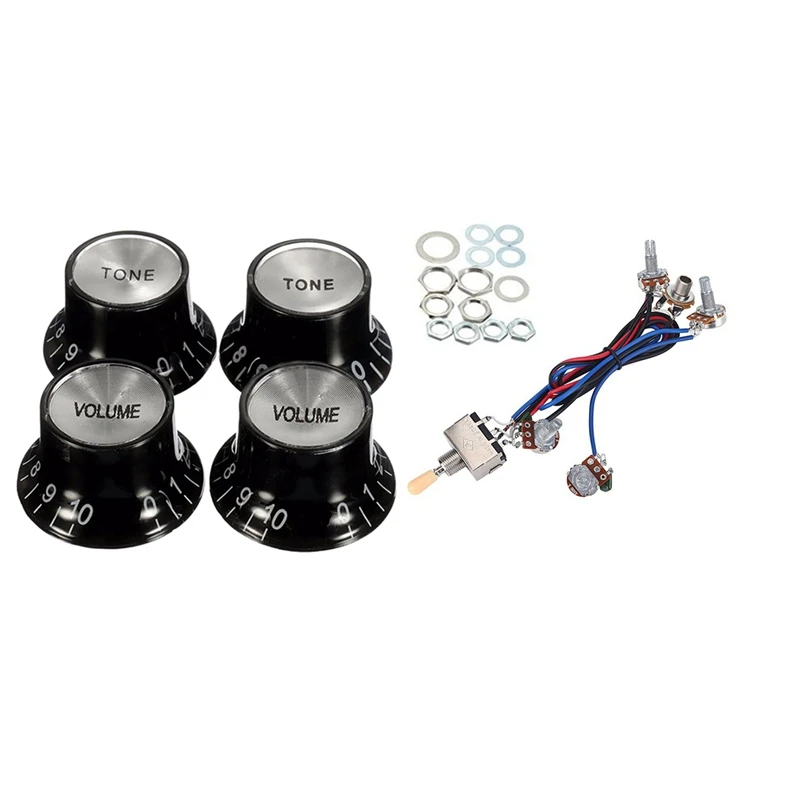5 Pcs Guitar Parts:1 Pcs Lp Electric Guitar Pickups Wiring Harness Kit 2T2V 500K Pots 3 Way Switch With Jack & 4 Pcs Guitar Knob
5 Pcs Guitar Parts:1 Pcs Lp Electric Guitar Pickups Wiring Harness Kit 2T2V 500K Pots 3 Way Switch With Jack & 4 Pcs Guitar Knob