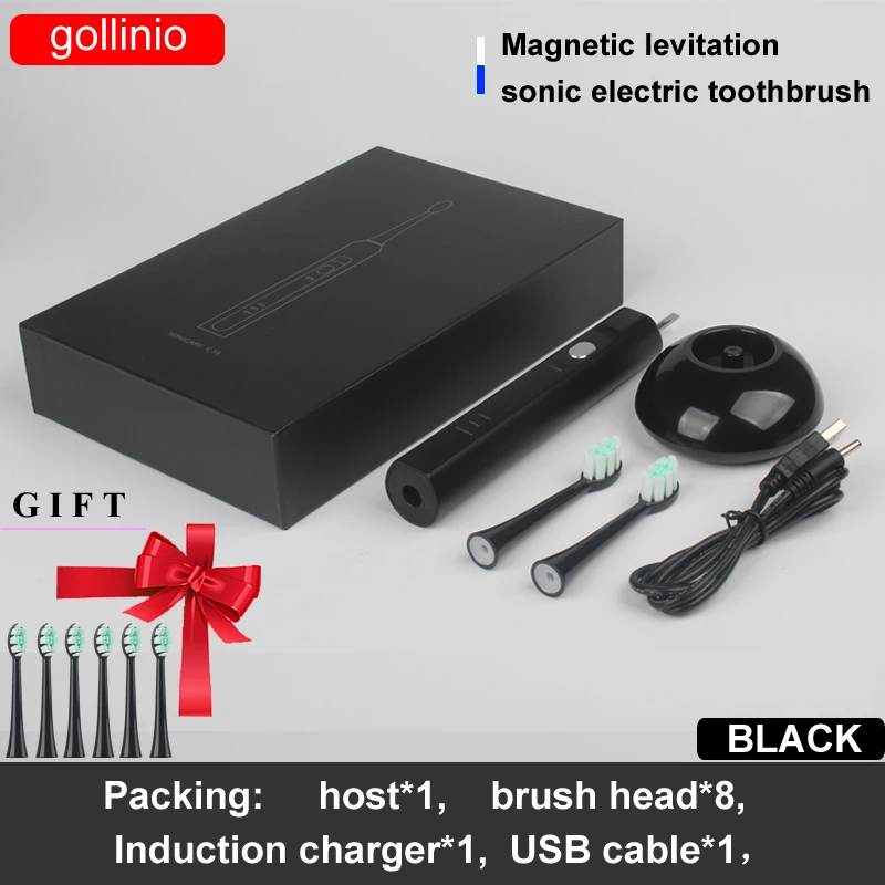 gollinio Sonic Electric Toothbrush Ultrasonic Tooth Brush Inductive charging Rechargeable Waterproof magnetic suspension GL80B
gollinio Sonic Electric Toothbrush Ultrasonic Tooth Brush Inductive charging Rechargeable Waterproof magnetic suspension GL80B