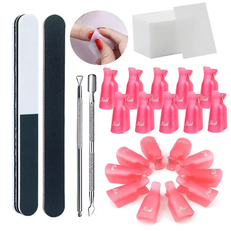 NEW2023 Set Nail Polish Remover Tool Soak Off UV Gel Cap Clip Wrap Tools Cuticle Pusher Cotton Nail Clean Pedicure Nail Care Too
NEW2023 Set Nail Polish Remover Tool Soak Off UV Gel Cap Clip Wrap Tools Cuticle Pusher Cotton Nail Clean Pedicure Nail Care Too