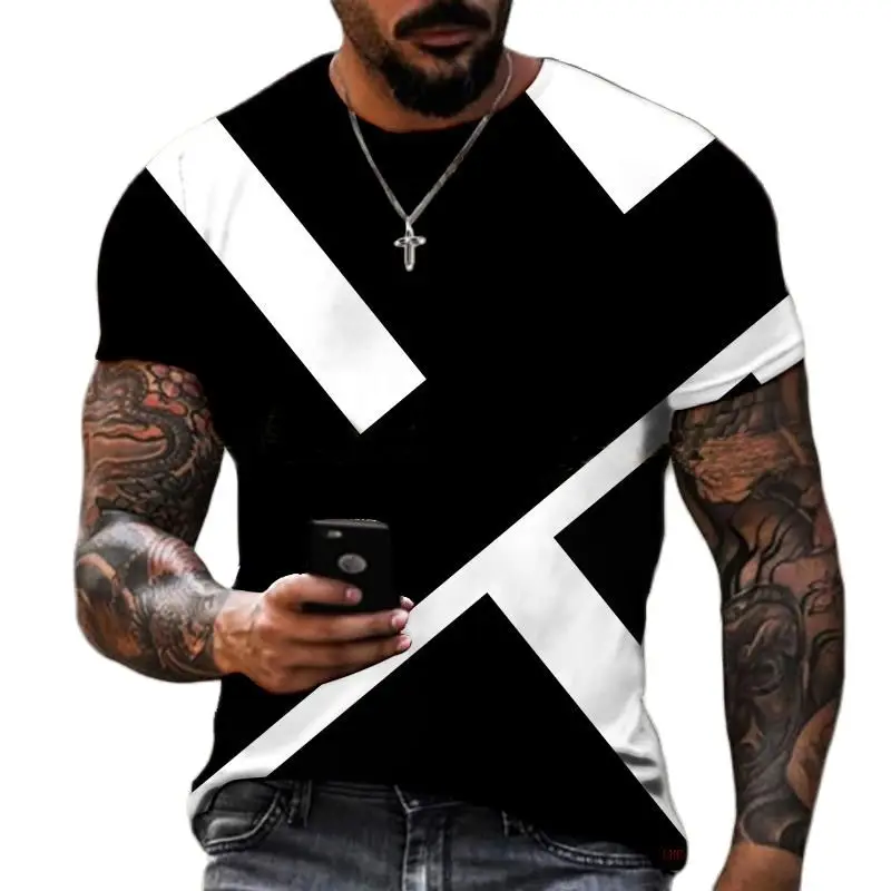 Summer Men's T-shirt Trendy New Design Black And White Color Art 3D Printing Round Neck Top Loose Casual Simple Style Oversize
Summer Men's T-shirt Trendy New Design Black And White Color Art 3D Printing Round Neck Top Loose Casual Simple Style Oversize