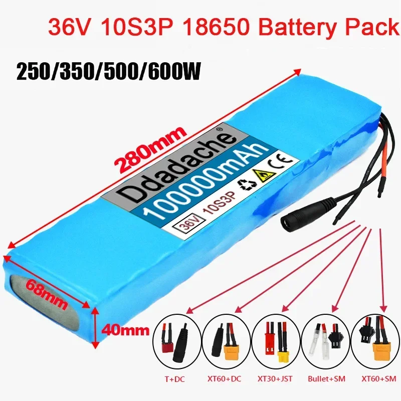 10S3P 36V 100Ah Battery Ebike Battery Pack 18650 Li-Ion Batteries 350W 500W for High Power Electric Scooter Motorcycle Scooter
10S3P 36V 100Ah Battery Ebike Battery Pack 18650 Li-Ion Batteries 350W 500W for High Power Electric Scooter Motorcycle Scooter