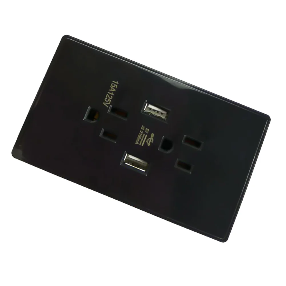 Switches Socket Panel Wall Switch Socket 125V/15A 2 USB Ports Charger Panel Cover Multi-function 120 * 70 * 44mm
Switches Socket Panel Wall Switch Socket 125V/15A 2 USB Ports Charger Panel Cover Multi-function 120 * 70 * 44mm
