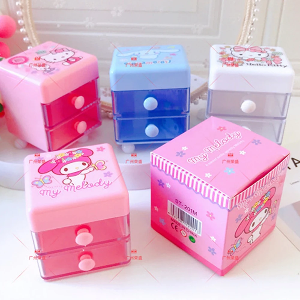 Kittys Melody Cinnamoroll Cartoon Desktop Jewelry Storage Box Kawaii Anime Double-Layer Drawer Earrings Classification Organizer
Kittys Melody Cinnamoroll Cartoon Desktop Jewelry Storage Box Kawaii Anime Double-Layer Drawer Earrings Classification Organizer