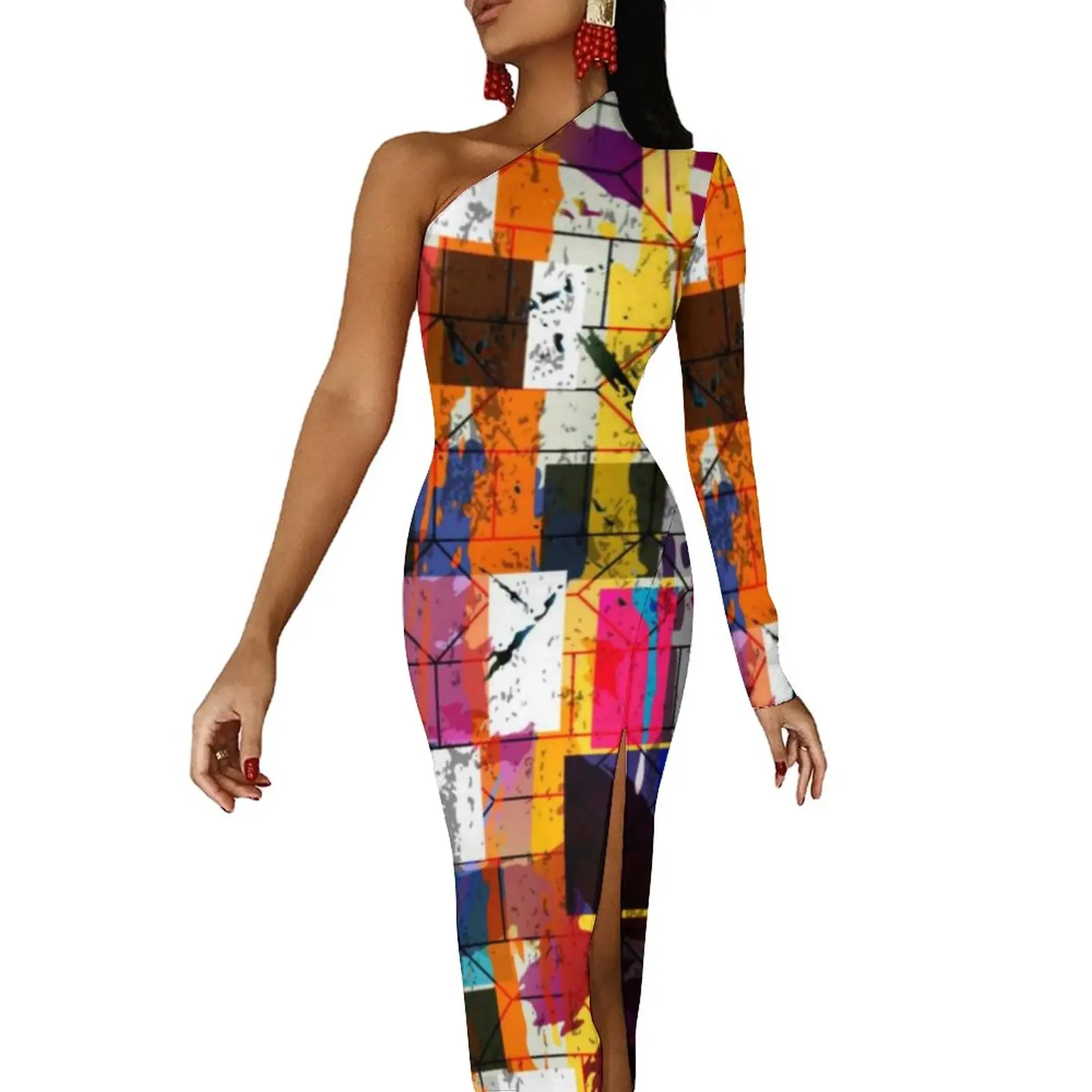 Rainbow Colors Maxi Dress Long Sleeve Colorful Aesthetic Cute Bodycon Dress High Slit Party Long Dresses Women Pattern Vestidos
Rainbow Colors Maxi Dress Long Sleeve Colorful Aesthetic Cute Bodycon Dress High Slit Party Long Dresses Women Pattern Vestidos