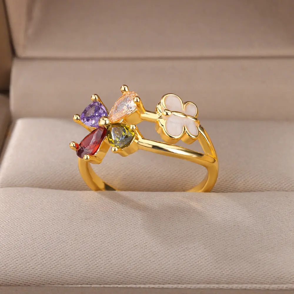 Zircon Butterfly Open Rings For Women Gold Color Stainless Steel Engagement Wedding Ring Female Finger Jewelry Birthday Gift
Zircon Butterfly Open Rings For Women Gold Color Stainless Steel Engagement Wedding Ring Female Finger Jewelry Birthday Gift