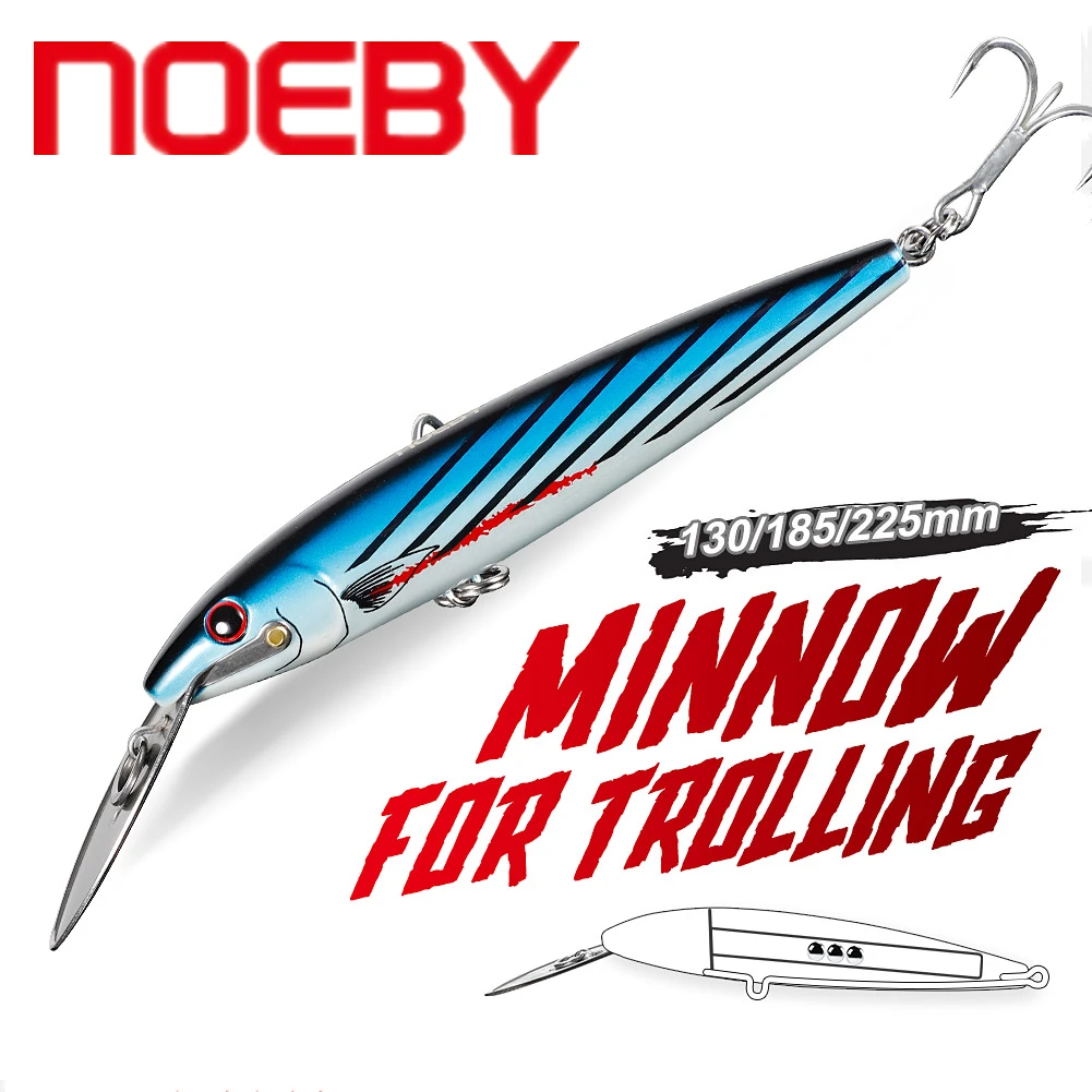 NOEBY Big Minnow Fishing Lure 130mm/32.5g 185mm/60g 225mm/76g Trolling Hard Bait Artificial Wobbler Saltwater Sea Bass Fish Tack
NOEBY Big Minnow Fishing Lure 130mm/32.5g 185mm/60g 225mm/76g Trolling Hard Bait Artificial Wobbler Saltwater Sea Bass Fish Tack
