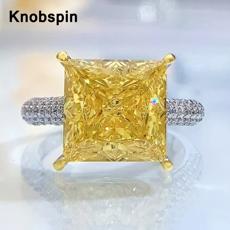 Knobspin Sparkling 100% 925 Sterling Silver Yellow Pink 10*10mm High Carbon Diamond Rings For Women Party Fine Jewelry Best Gift
Knobspin Sparkling 100% 925 Sterling Silver Yellow Pink 10*10mm High Carbon Diamond Rings For Women Party Fine Jewelry Best Gift