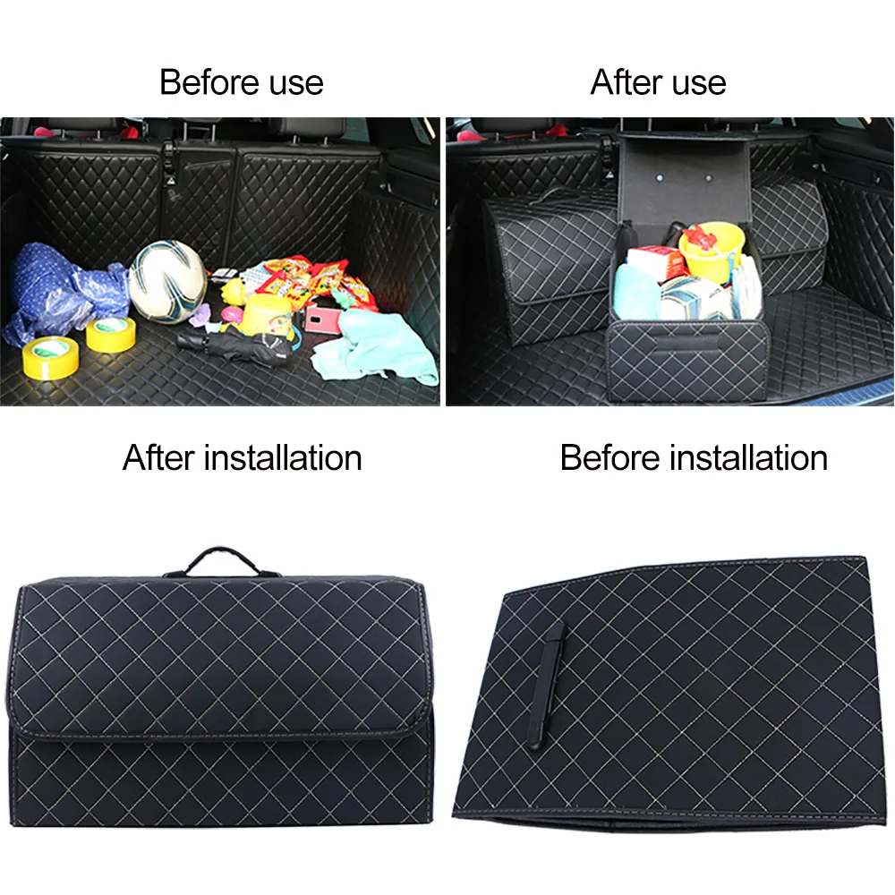 Car trunk storage box large-capacity multi-purpose foldable storage bag finishing leather with lid portable storage box
Car trunk storage box large-capacity multi-purpose foldable storage bag finishing leather with lid portable storage box