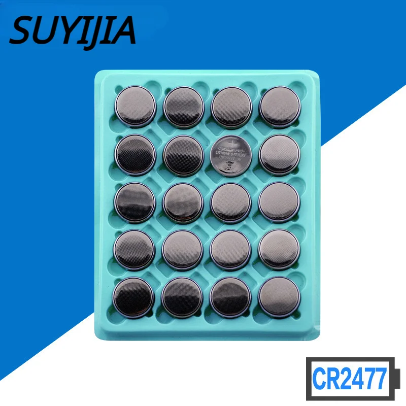 

New original 20pcs/lot High quality 3V CR2477 1000mAh Lithium Button Coin Battery for watches doorbell Hearing aid calculator