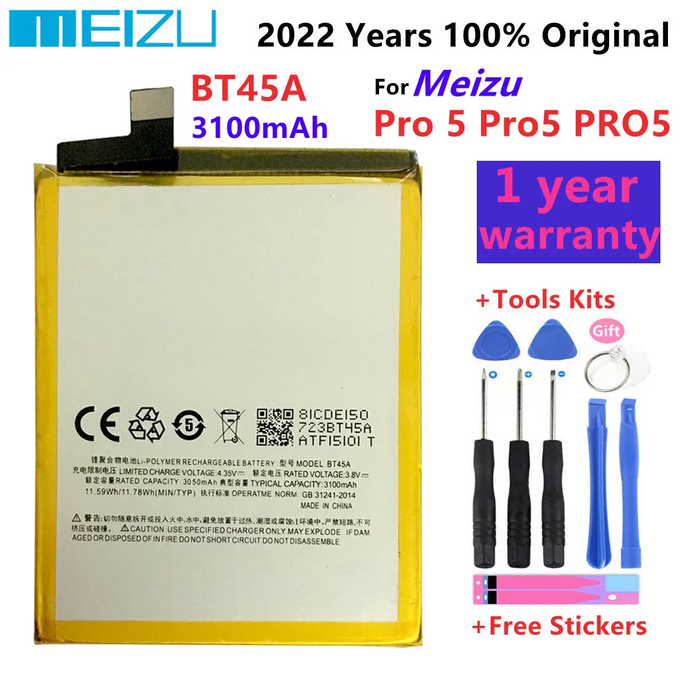 Meizu 100% Original 3100mAh BT45A Battery For Meizu Pro 5 Pro5 PRO5 Phone Lastest Produce High Quality Battery+Free tools
Meizu 100% Original 3100mAh BT45A Battery For Meizu Pro 5 Pro5 PRO5 Phone Lastest Produce High Quality Battery+Free tools