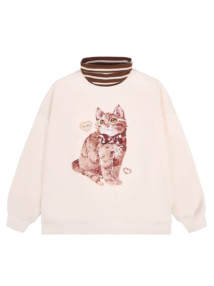 Kawaii Sweatshirt Women Autumn Winter 2022 Cat Print Fleece Loose Turtleneck Warm Pullovers Harajuku
Kawaii Sweatshirt Women Autumn Winter 2022 Cat Print Fleece Loose Turtleneck Warm Pullovers Harajuku