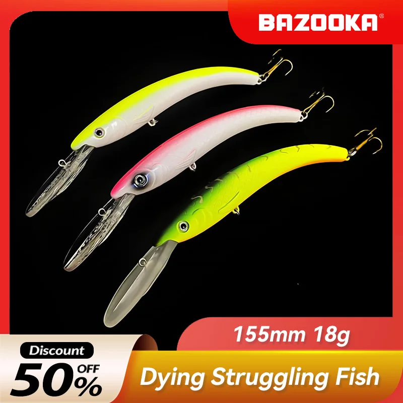 Bazooka Fishing Lure Minnow Hard Bait Jerk Sinking Crankbaits Floating Slow Depth Wobbler Carp Mini Pesca Trout Pike Bass Winter
Bazooka Fishing Lure Minnow Hard Bait Jerk Sinking Crankbaits Floating Slow Depth Wobbler Carp Mini Pesca Trout Pike Bass Winter