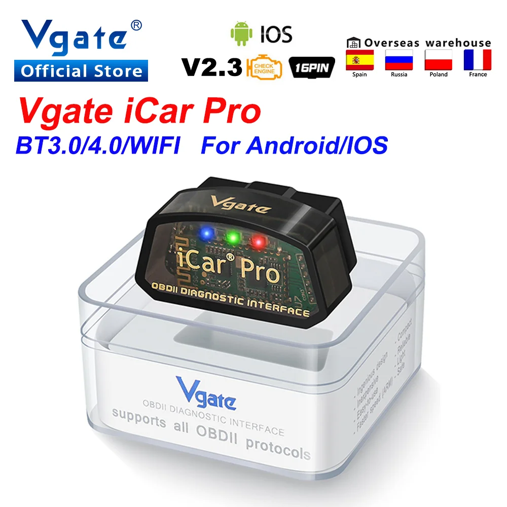 Vgate iCar Pro elm327 V2.3 WIFI Bluetooth 4.0 OBD 2 OBD2 Car diagnostic Scanner Auto Scan Tool ODB2 PK ELM 327 V 1 5
Vgate iCar Pro elm327 V2.3 WIFI Bluetooth 4.0 OBD 2 OBD2 Car diagnostic Scanner Auto Scan Tool ODB2 PK ELM 327 V 1 5