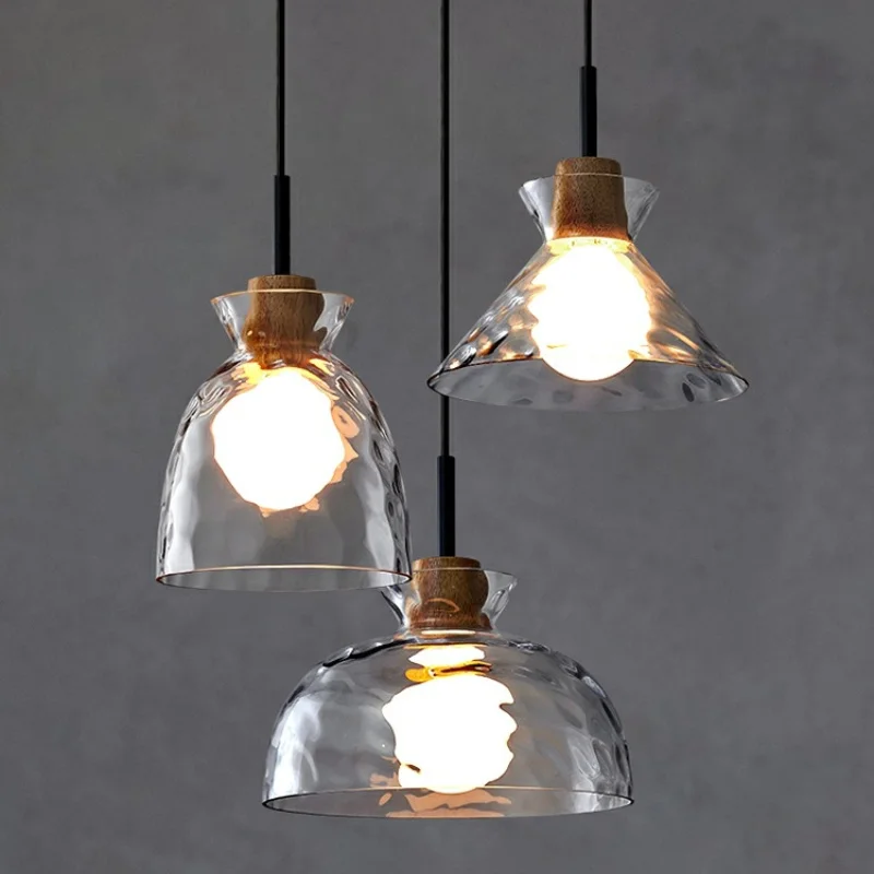 

Современная Подвесная лампа с прозрачным стеклянным абажуром, светодиодные светильники для спальни, гостиной, кухни, столовой, ресторана, д...