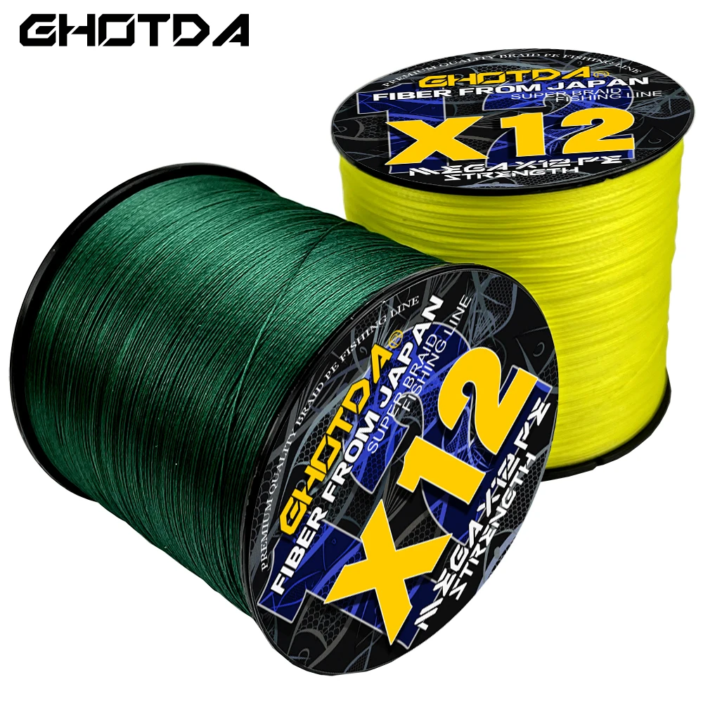 GHOTDA X12 High Strength Ocean Fishing Lines Braided Line 1000M 500M 300M 100M Super PE Line Multicolor 25-120lb
GHOTDA X12 High Strength Ocean Fishing Lines Braided Line 1000M 500M 300M 100M Super PE Line Multicolor 25-120lb