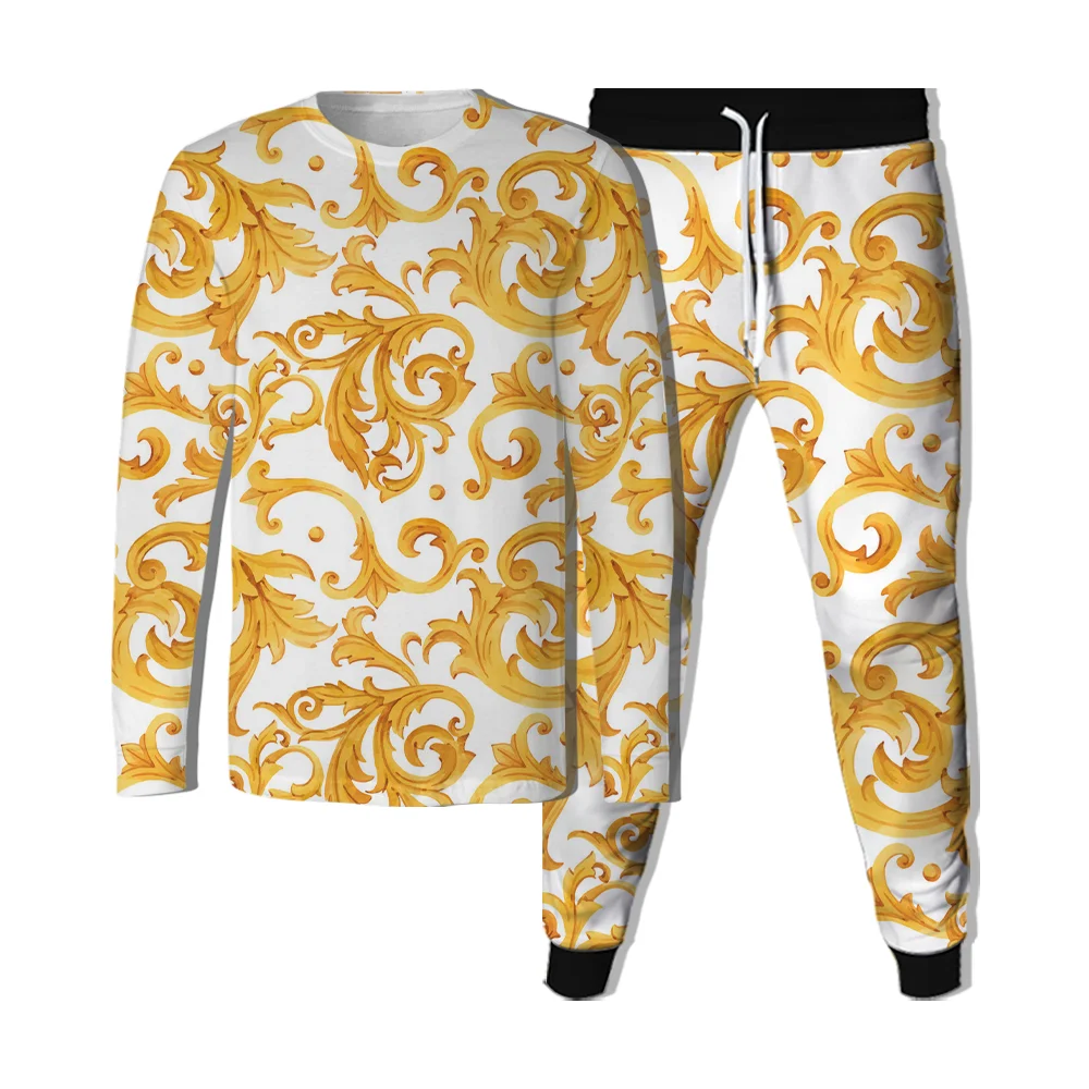 Retro Design Baroque Pattern Sports Sweater Suit Casual Street Wear Unisex Suit Sweater Sweatpants 2Pc Sets Long Sleeve Pullover
Retro Design Baroque Pattern Sports Sweater Suit Casual Street Wear Unisex Suit Sweater Sweatpants 2Pc Sets Long Sleeve Pullover
