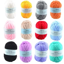 TPRPYN 12Pc Milk Cotton Yarn For Hand Knitting Acrylic Wool Knit Yarn Crochet Scarf Hat Yarn DIY Line Threads Handmade