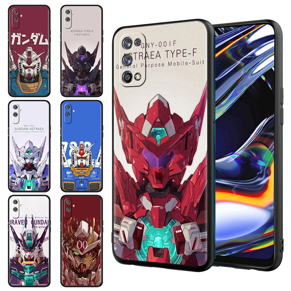 Противоударный черный мягкий силиконовый чехол Gundam Mecha для Realme 9i 8 7 Pro 8i C21 GT Neo 2 C21Y