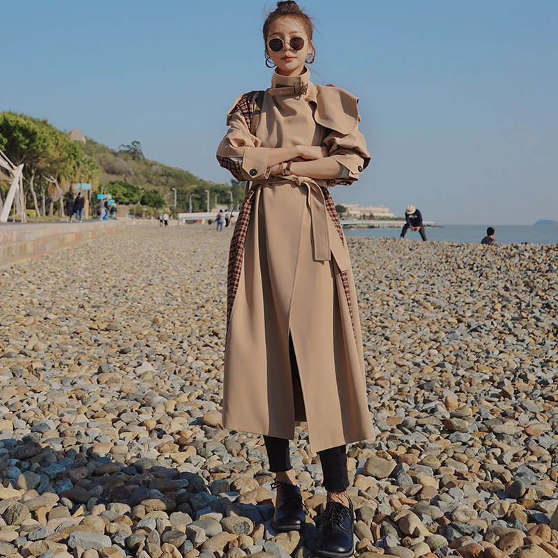 Women's Windbreaker Spring Autumn Long Casual Jacket 100% Cotton Loose Big Size Wear A Belt Cloak Lapel Trench Coat Female LE1
Women's Windbreaker Spring Autumn Long Casual Jacket 100% Cotton Loose Big Size Wear A Belt Cloak Lapel Trench Coat Female LE1