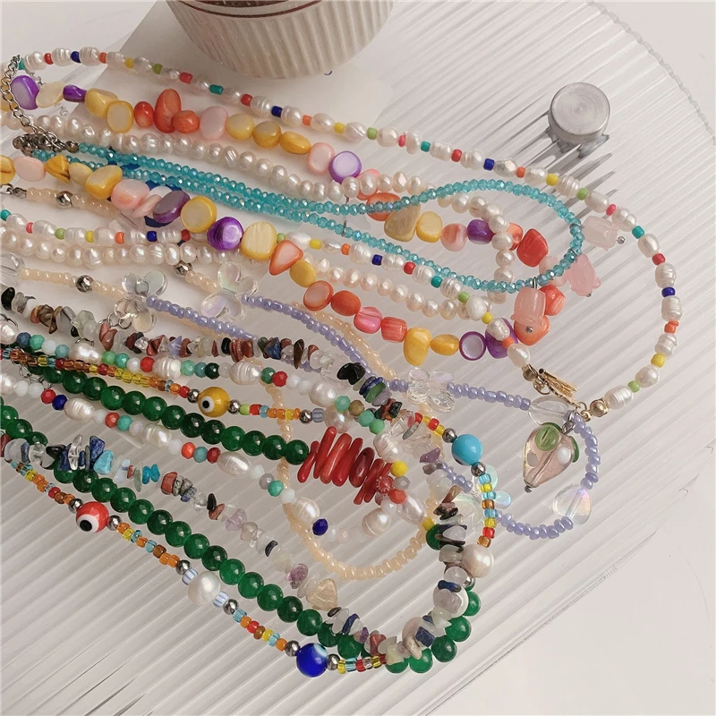 2022 Kpop Vintage Acrylic Crystal Flower Heart Natural Pearl Stone Beaded Necklace For Women Fashion Aesthetic EMO Jewelry Gift
2022 Kpop Vintage Acrylic Crystal Flower Heart Natural Pearl Stone Beaded Necklace For Women Fashion Aesthetic EMO Jewelry Gift