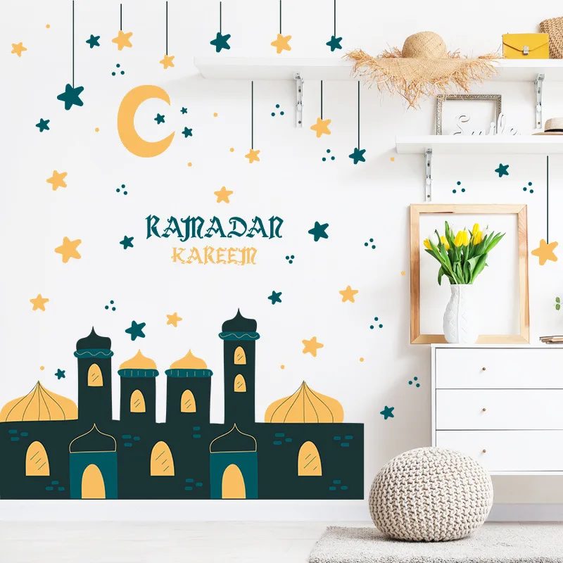 Green Castle Stars Moon Ramadan Festival Bedroom Middle East Home Wall Decoration Wall Sticker Wallpaper Self Adhesive 
Green Castle Stars Moon Ramadan Festival Bedroom Middle East Home Wall Decoration Wall Sticker Wallpaper Self Adhesive